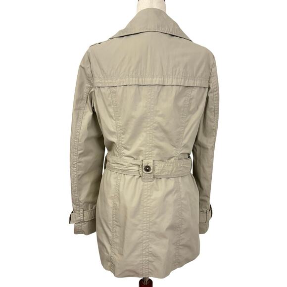 Esprit Beige Belted Cotton Trench Coat Size 8 Classic Lightweight All Purpose - Picture 4 of 9